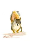 Squirrel - Sandrawatercolors    Original Watercolor Woodland Animal Portrait 9x12