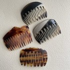 Vintage Hair Combs Faux Tortoise Shell France 1980s Hair Accessories