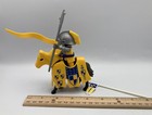 Playmobil Figure Castle Knight W weapon Armor   Horse Yellow Flag