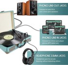 Vinyl Record Player 3-speed Bluetooth Suitcase Portable Belt-driven