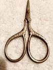 Vintage Small Ornate Embroidery Sewing Scissors Silver Tone Metal Scroll Pattern