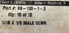 Swagelok Ss-100-1-2   1 16t X 1 8npt Male Straight Conn    1 Lot Of 10  