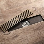 Linear Shower Drain 12 Inch With Removable Grate Brass Antique Bronze 