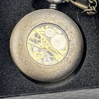 Jushidai Skeleton Movement Pocket Watch Detailed Mechanical Roman Numerals