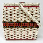 Vintage Singer Woven Sewing Basket With Miscellaneous Seing Notions