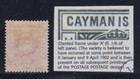 Cayman Islands  Scott 9a  sg 9a   Mhr  pencil Gum   dented Frame  Variety