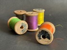 Old Vintage Clark   Co  Thread Wooden Spool Mix Color   Company Lot Of 5 Pcs 