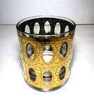 Culver Pisa 22k Gold Cocktail Glass Rocks Highball Barware Mcm