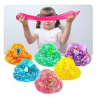 6 Pack Jelly Cube Crunchy Slime Kit With Yellow Pink Purple Green   Blue Clea   