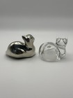 Gorham Lead Crystal   Lenox Kirk Stieff Silver Salt And Pepper Shaker Cats