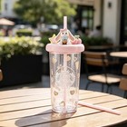 New Starbucks 2026 China Summer Dessert Party Series 500ml Heart Glass Straw Cup