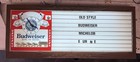 Vtg 1960s 70s Large Budweiser Lighted Clock Sign Menu Price Board King Of Beers