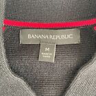 Banana Republic Milano Bomber Jacket Men Medium Black Merino Wool Blend Nwot