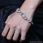China Old Tibet Silver Carve Dragon Head Bracelet