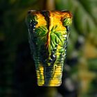 Beautiful Original Vintage Majolica Grape And Vine Rectangular Tall Vase  ac-114