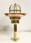 Set Of 2 Marine Original Brass Ship Light With Triangle Base   Copper Shade