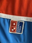 Vintage 80s Domino   s Pizza Employee Uniform Work Polo Shirt Large Halloween     