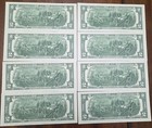 Uncirculated Two Lots Of  4   2 Dollar Bills Series 2017a Sequential Notes New