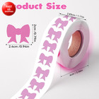500 Pcs Tanning Stickers Roll  1 Inch Pink Self-adhesive Bow Shape Stickers  Sun