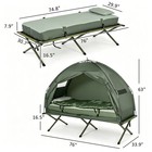 Outdoor 1-person Folding Tent Elevated Camping Cot W air Mattress Sleeping Bag