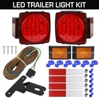 12v Rear Led Submersible Trailer Tail Lights Kit Boat Marker Truck Waterproof