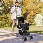 3 4 Wheels Foldable Dog Stroller Pet Travel Carriage For Pets With Carrier Cart