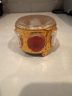 Hollywood Regency-style Ormolu Trinket Jewelry Box Casket Filigree West German