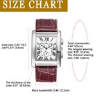 Mens Business Genuine Leather Band Square Roman Numerals Dial Quartz Wrist Watch