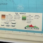 Vintage Nystrom World Map Wall Chart  Nr98b  Geography Educational Decor