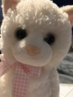 2009 Ty Classic Champagne Kitty Cat Plush White Pink Bow Beanie Buddy 10   