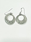 Beautiful Vintage Sterling Silver Navajo Dangle Hoop Earrings W  Turquoise Stone