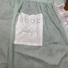 Vintage 50s Handmade Half Apron Pockets Floral Green White Cottage 40s 60s