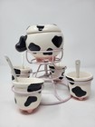 2006 Boston Warehouse Ceramic Cow Udder Condiment Set Of 5 Server With Spoons