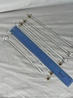 Set Of 6 Mcm Vintage Swizzle Stir Sticks Gold Tips Glass