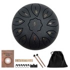 Rain Drum For Outside Garden steel Tongue Drum 6 Inches 11 Notes Musical  black 