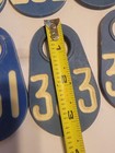 Vintage Cattle Numbered Ear Tags  Lot Of 11 Plastic  Large Blue Double Sided