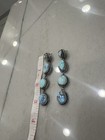 Navajo Golden Hills Turquoise Earrings Sterling Silver  A  Livingston