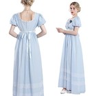  Regency Dresses For Women Puff Sleeves Empire Waist Regency Dress Large Blue