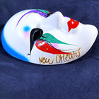 Vintage New Orleans Mardi Gras Mask - Ceramic  Hand Painted 5x7   Nice Item   