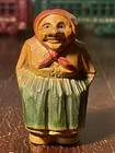 3    Hand Carved Wooden Figurine Peasant Woman Old Lady Vtg Antique