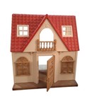 Calico Critters Red Roof Tan 2-story Cozy Cottage Starter Doll House   Stairs