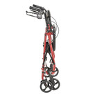 Drive 4-wheel Rollator Walker  Padded Seat   Removable Backrest  Red 300 Lb