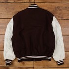 Vintage The Varsity Shop Bomber Jacket Xl Mens 90s Brown Wool White
