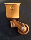 Antique Solid Brass Castor And Solid Brass Cup  New Old Stock