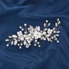 Crystal Bridal Hair Clip Silver Flower Wedding Side Comb Rhinestones Bridesma   