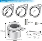 2pcs Flag Pole Ring 360   Rotating Aluminum Alloy For 0 75-1 In Pole Tangle Free