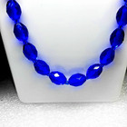 Vintage 1930s Czech Art Glass 30  Necklace Cobalt Blue Faceted Beads Handmade