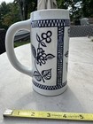 Ceramarte Brazil Blue Delft Flower Beer Stein Americano Stoneware