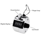 3pcs 4 Digit Number Dual Clicker Golf Hand Tally Counter Metal Handy Convenient
