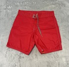 Vintage Birdwell Beach Britches Made In Usa Red Swim Shorts Trucks Men   s Size 32